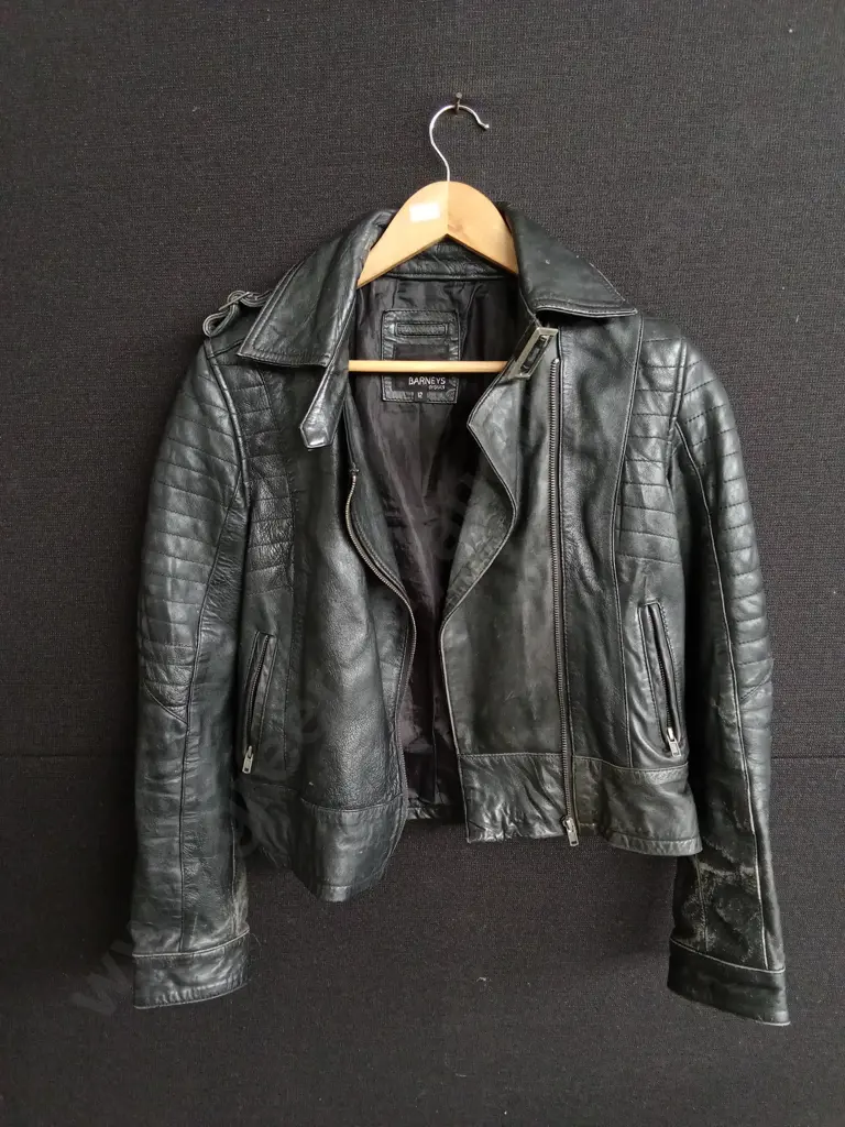 BARNEYS GENUINE LEATHER JACKET WOMEN'S SIZE 12 Image 1++