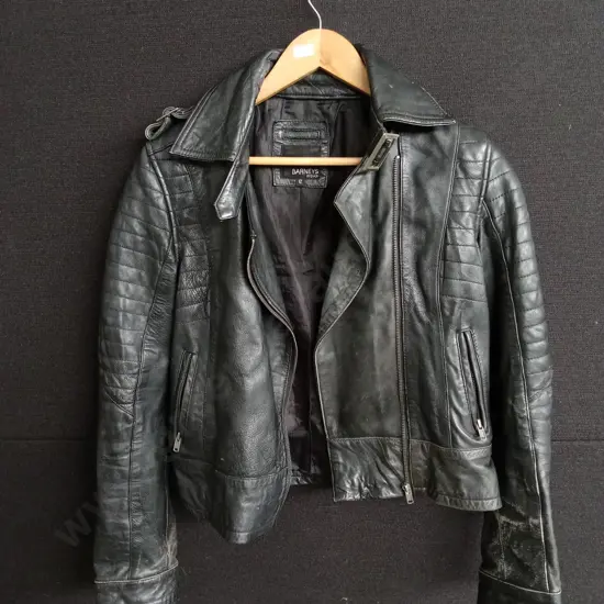 BARNEYS GENUINE LEATHER JACKET WOMEN'S SIZE 12