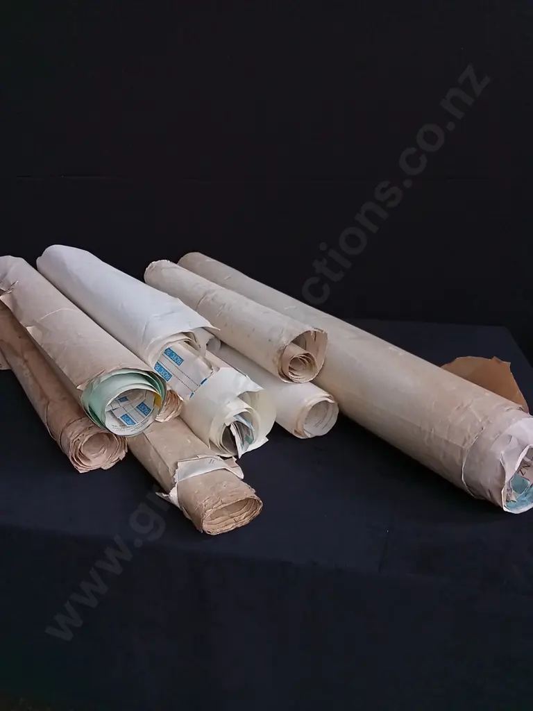COLLECTION OF VINTAGE ROLLED MAPS Image 1++