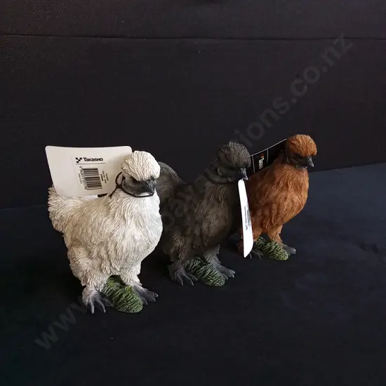 3 PIECES TAKASHO SILKY HENS H 7CM BRAND NEW