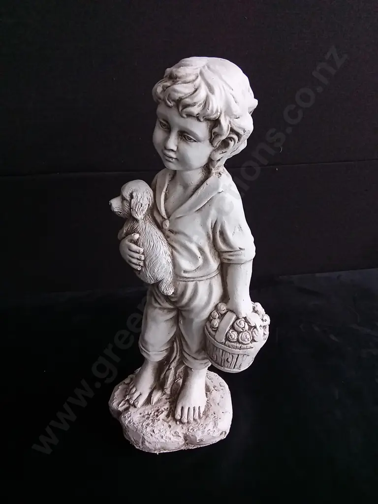 TAKASHO FIGURINE BOY WITH DOG H 50CM BRAND NEW Image 1++