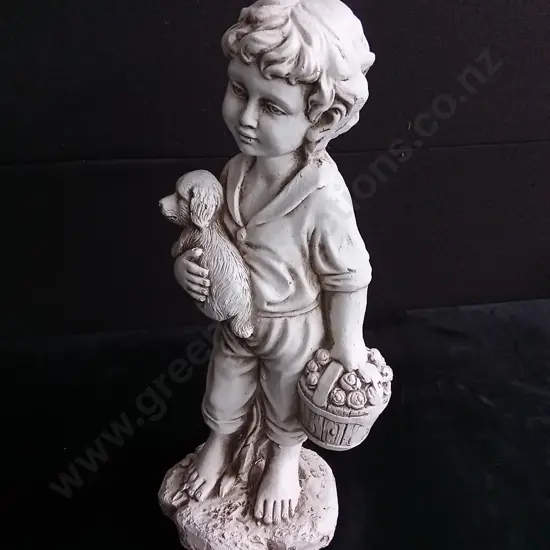 TAKASHO FIGURINE BOY WITH DOG H 50CM BRAND NEW