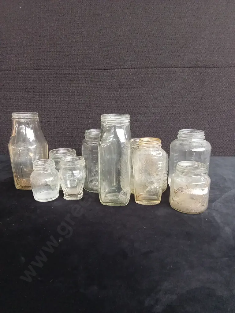 10 CLEAR GLASS JARS Image 1++