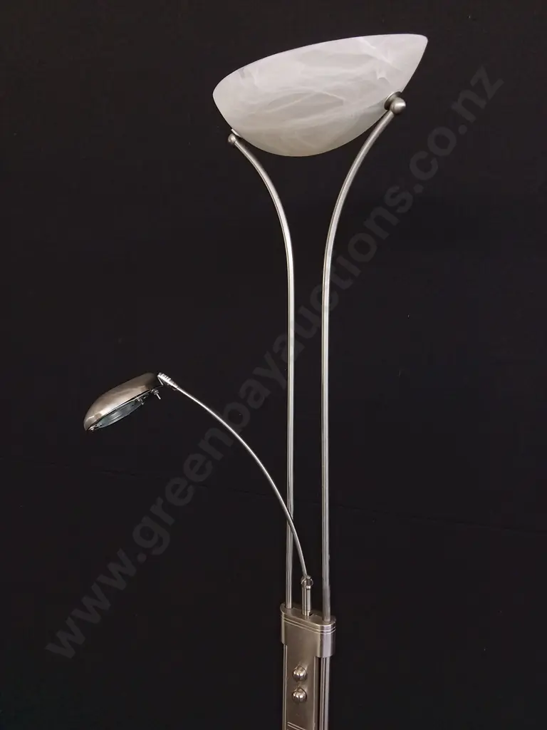 CHROME FINISHED MOTHER AND CHILD FLOOR LAMP WORKING Image 1++