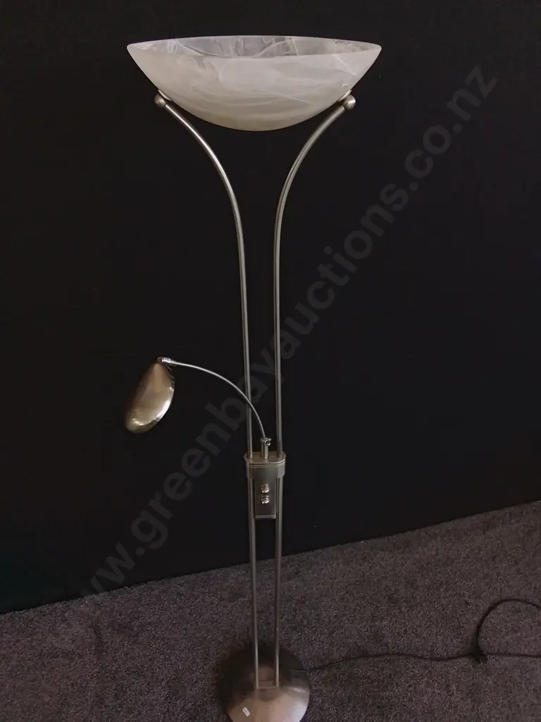 CHROME FINISHED MOTHER AND CHILD FLOOR LAMP WORKING Image 1++