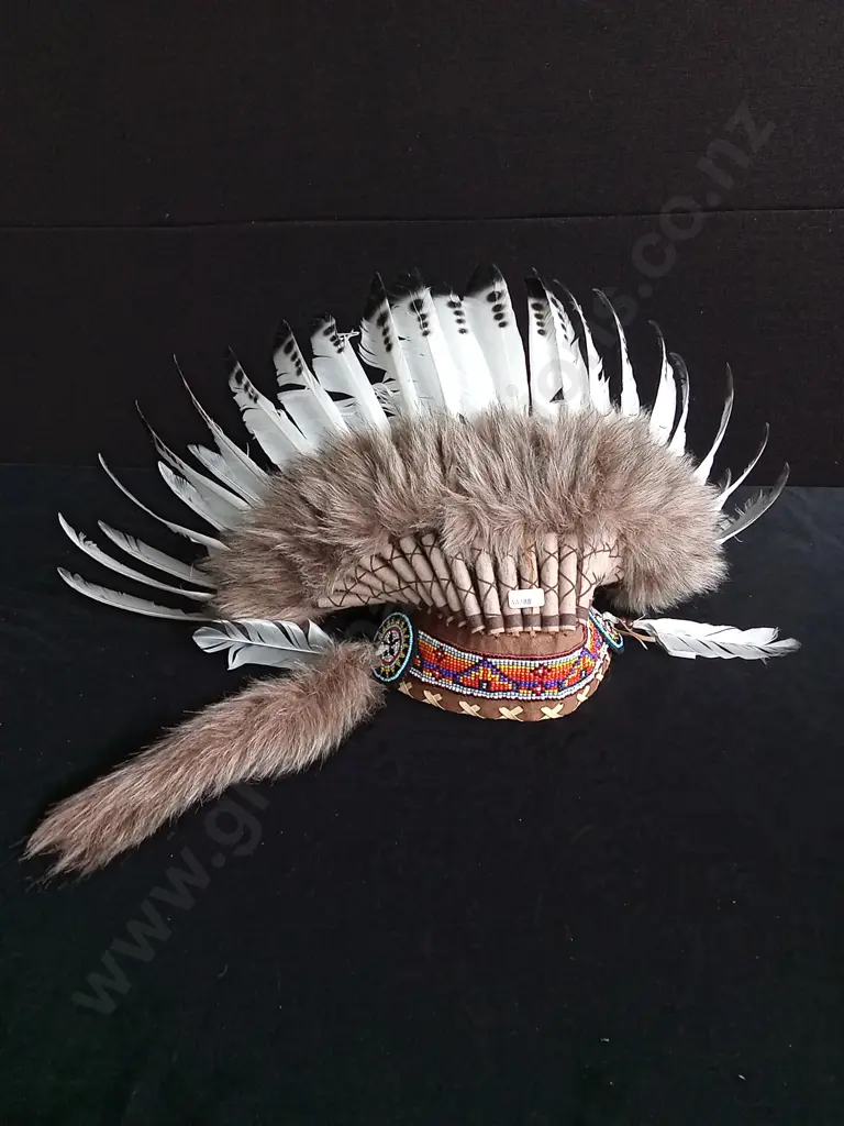 HANDMADE RED INDIAN STYLE HEADDRESS REPLICA Image 1++