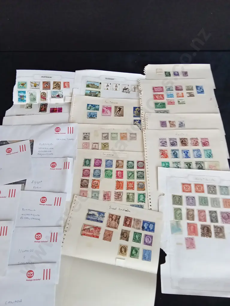 CATEGORIZED PAGES AND ENVELOPES WITH STAMPS Image 1++
