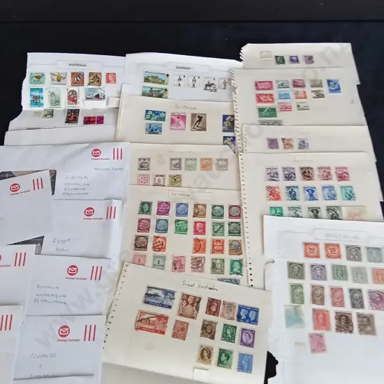 CATEGORIZED PAGES AND ENVELOPES WITH STAMPS