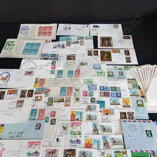 COLLECTION OF VINTAGE ENVELOPES WITH STAMPS