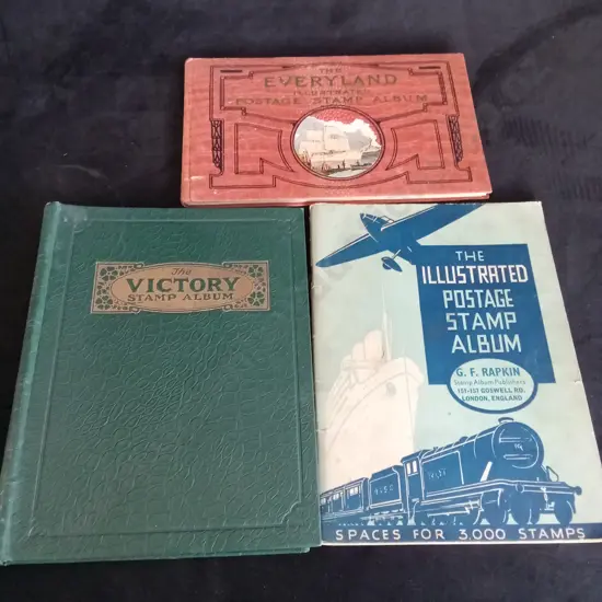 3 VINTAGE EMPTY STAMP BOOKS