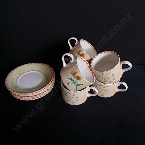 6 ROYAL STAFFORD TEA CUP AND SAUCERS SETS