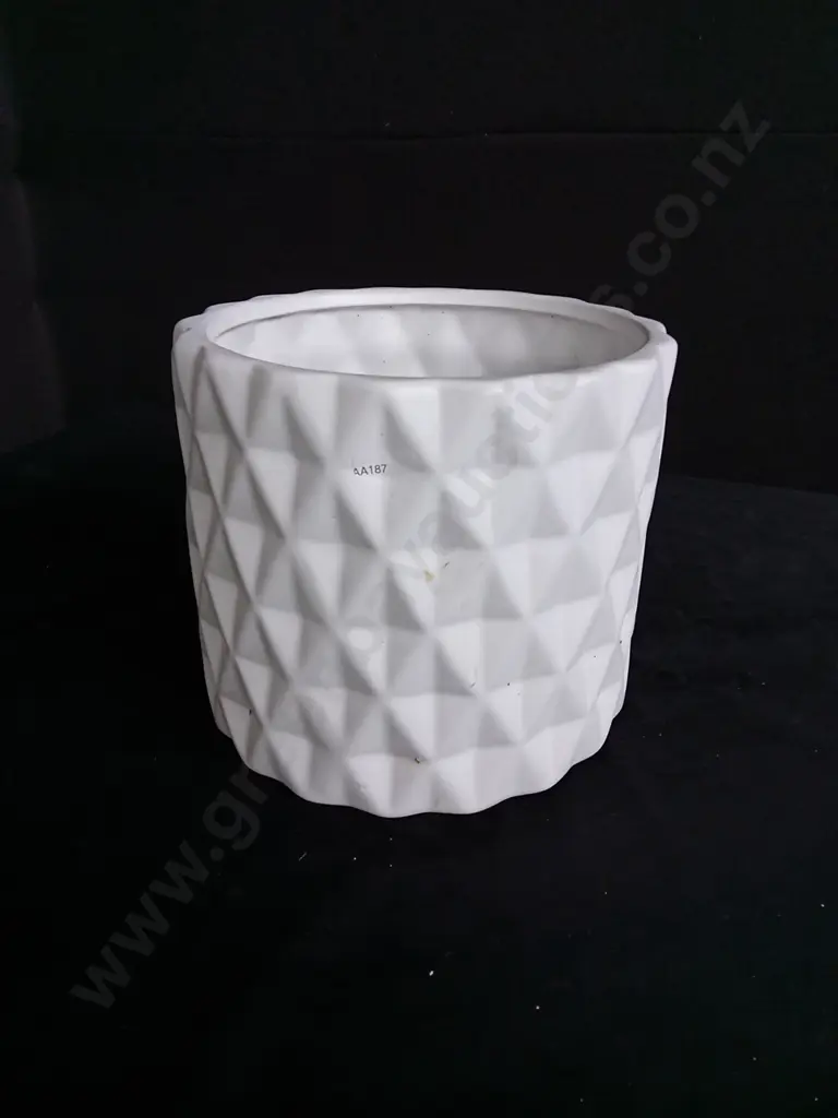 WHITE CERAMIC PLANT POT Image 1++