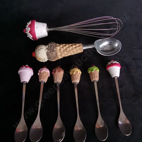 ICE CREAM AND CUPCAKE SPOON AND WISH SET