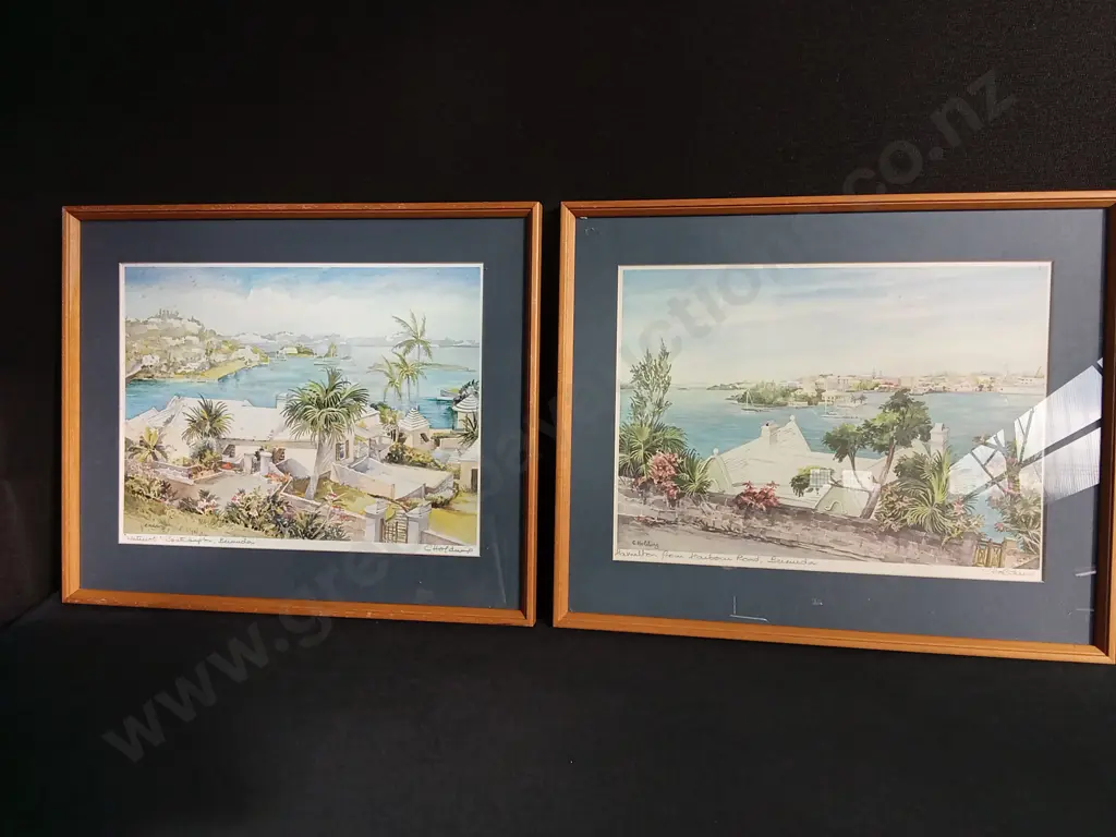 PAIR OF FRAMED LITHOGRAPH PRINTS BY CAROLE HOLDING Image 1++