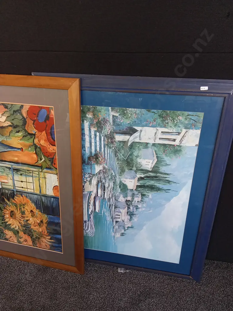 2 PIECES LARGE FRAMED ART PRINTS Image 1++