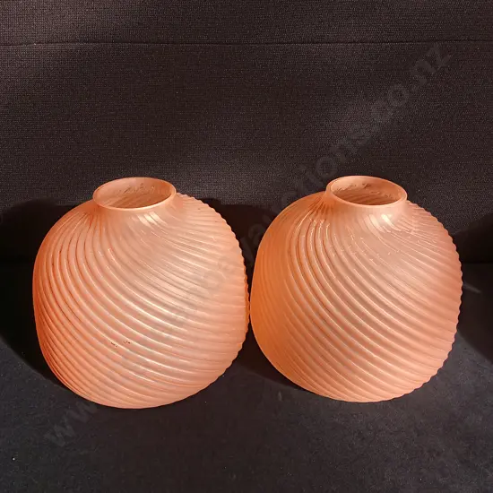 PAIR OF BRAND NEW CORAL COLOURED VASES