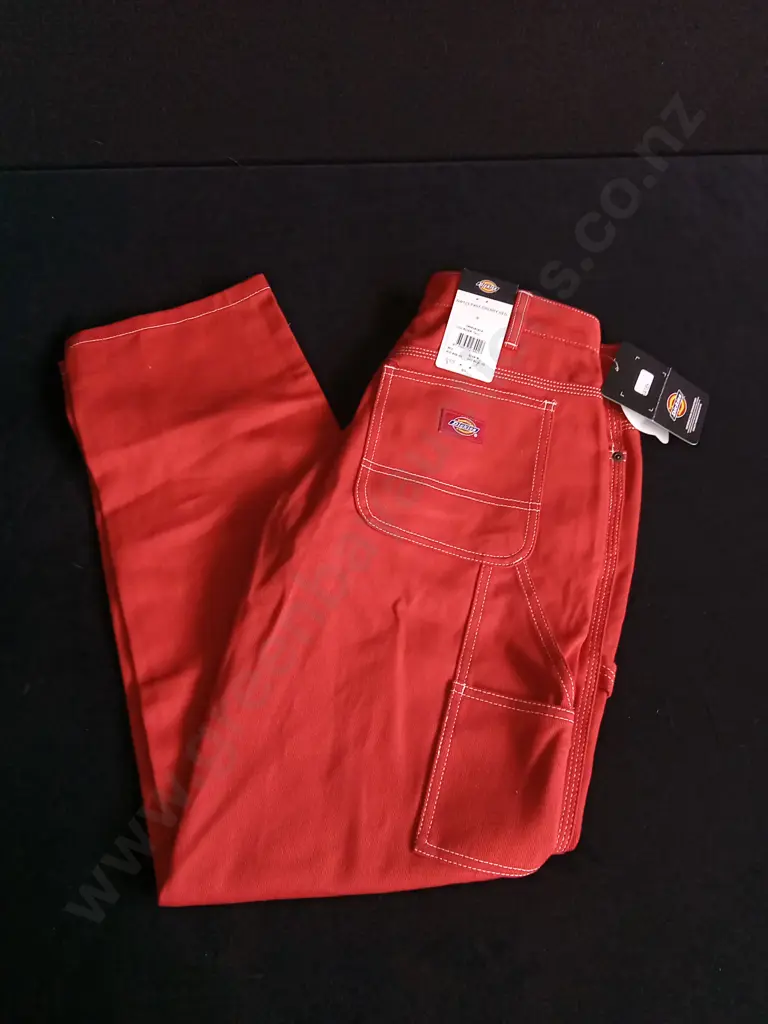 BRAND NEW RED DICKIES TROUSERS SIZE 8 Image 1++