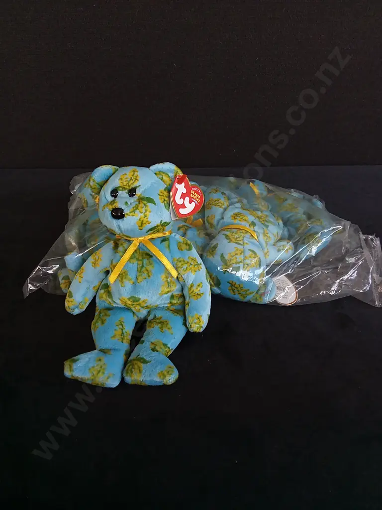BRAND NEW BAG OF 6 TY BEANIE BABIES "OCKER THE BEAR" Image 1++
