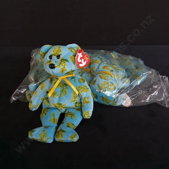 BRAND NEW BAG OF 6 TY BEANIE BABIES "OCKER THE BEAR"