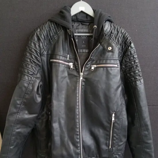 FAUX LEATHER JACKET SIZE L
