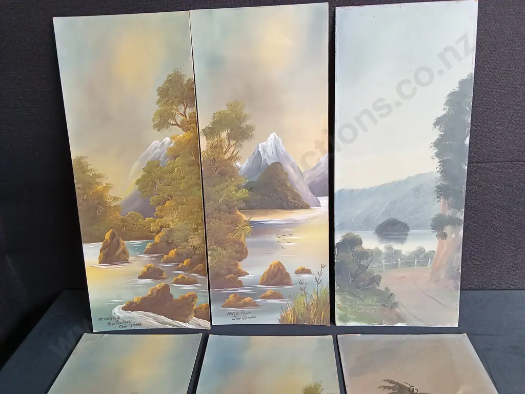 6 ORIGINAL LONG LANDSCAPE PAINTINGS Image 1++