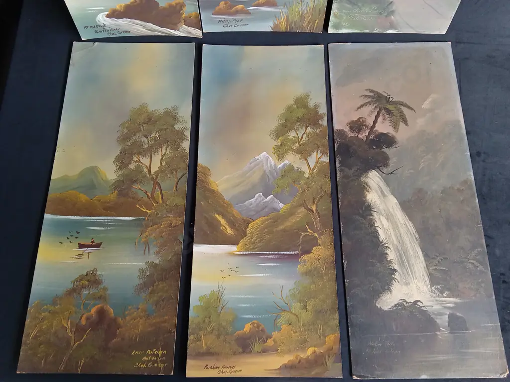 6 ORIGINAL LONG LANDSCAPE PAINTINGS Image 1++