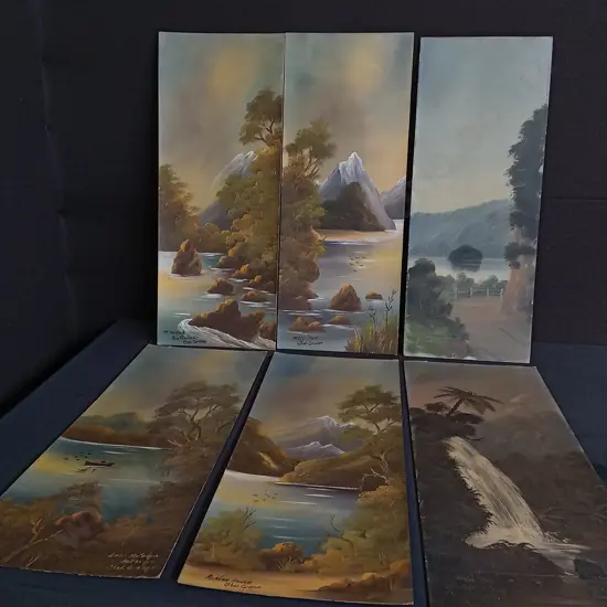 6 ORIGINAL LONG LANDSCAPE PAINTINGS