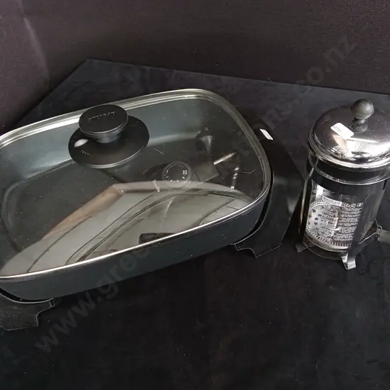BREVILLE ELECTRIC FRYPAN AND BODUM FRENCH COFFEE PRESS