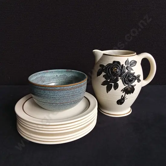 MIX OF PLATES SET, VASE AND CERAMIC BOWL