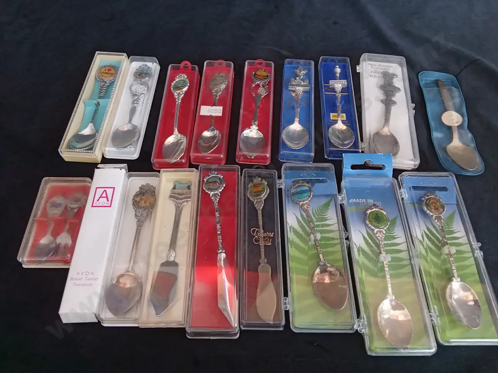 18 NEW ZEALAND SPOONS IN CASES Image 1++