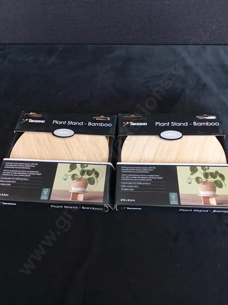 2 BRAND NEW TAKASHO BAMBOO PLANT STAND SMALL Image 1++