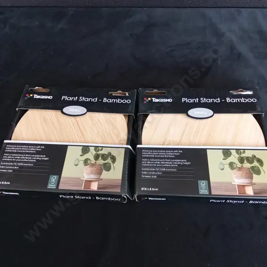 2 BRAND NEW TAKASHO BAMBOO PLANT STAND SMALL