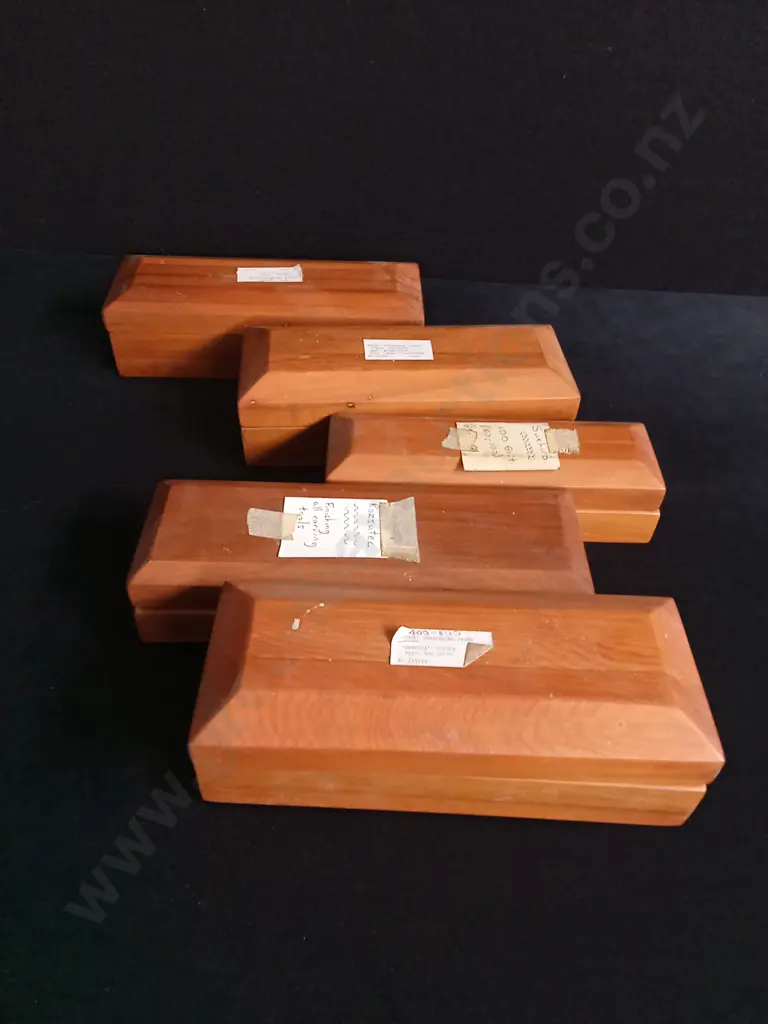 5 HAND MADE WOODEN BOXES Image 1++