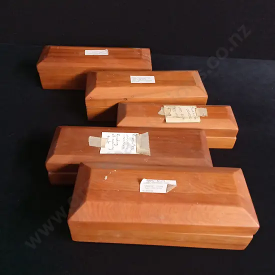 5 HAND MADE WOODEN BOXES