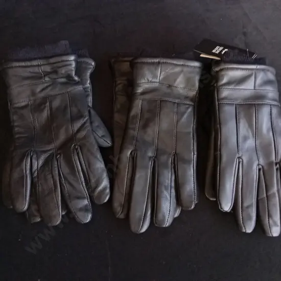 3 PAIRS OF LEATHER GLOVES