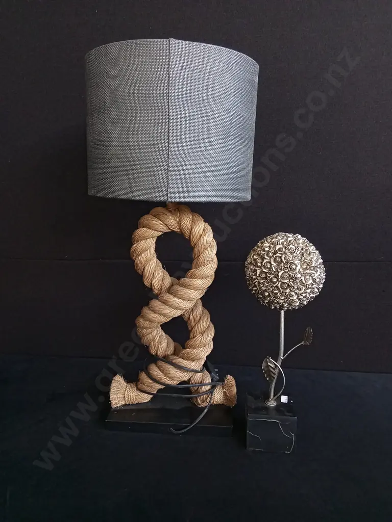 ROPE LAMP WORKNG AND FLOWER STATUE Image 1++