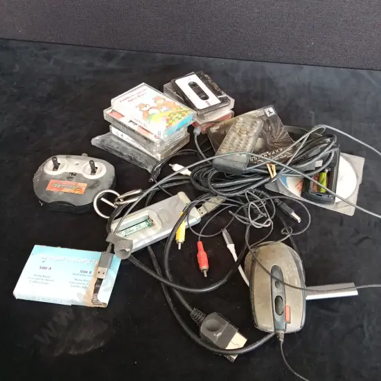 BOX OF ELECTRONIC ITEMS AND CASSETTES