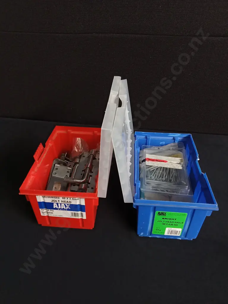 2 AJAX CONTAINERS FULL OF HARDWARE Image 1++