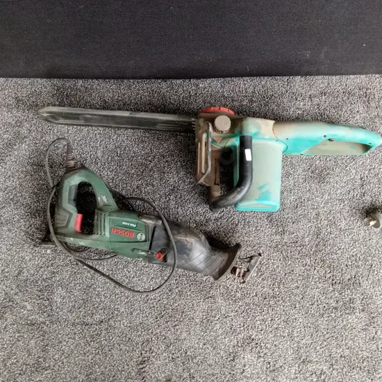 BOSCH AKE 40-19 S CHAINSAW AND BOSCH PSA 1150 NAIL GUN