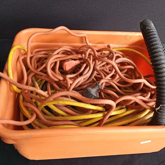 BOX OF EXTENSION CORDS