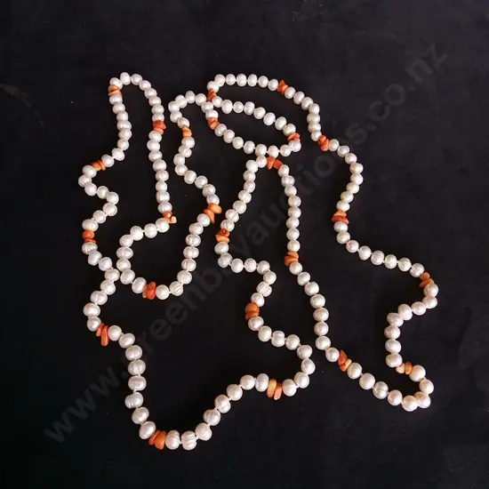 PEARL AND CORAL NECKLACE