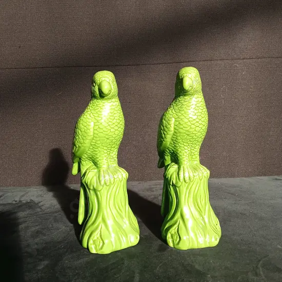 2 BIRD VASES
