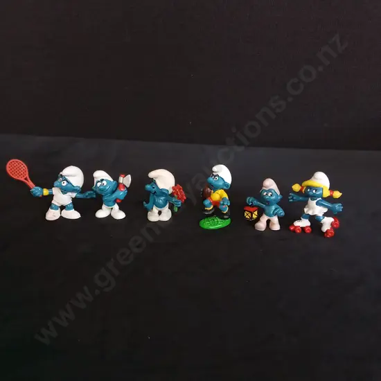 6 VINTAGE SMURFS
