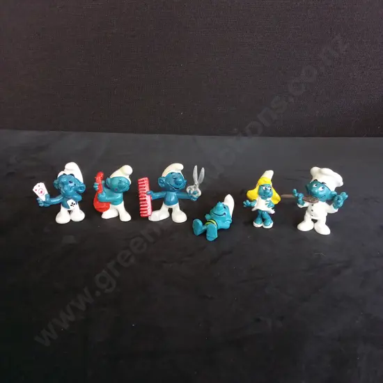 6 VINTAGE SMURFS