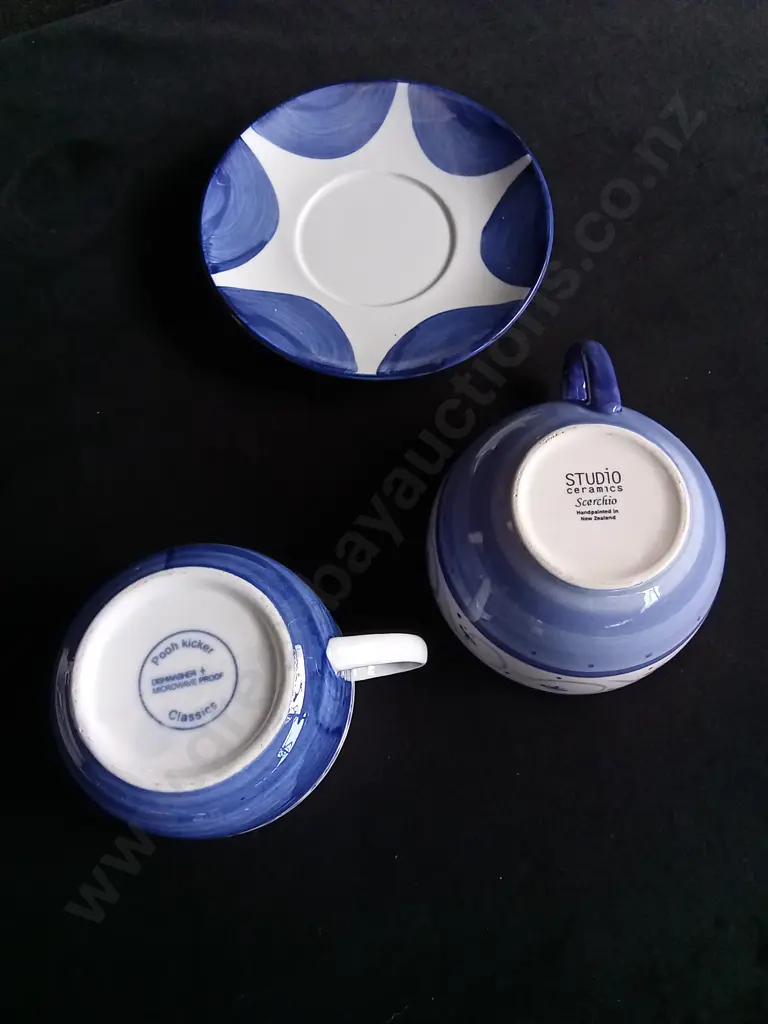 POOH KICKER CUP AND SAUCER, AND STUDIO CERAMICS MUG Image 1++