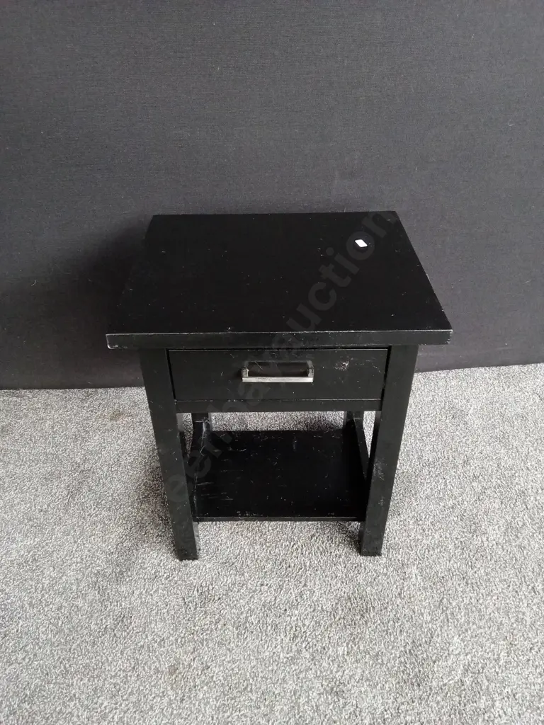 BLACK TABLE WITH DRAWER H56CM D41CM L46CM Image 1++