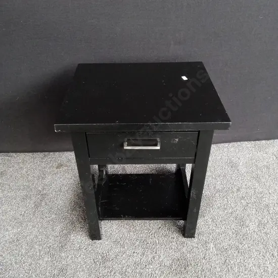 BLACK TABLE WITH DRAWER H56CM D41CM L46CM
