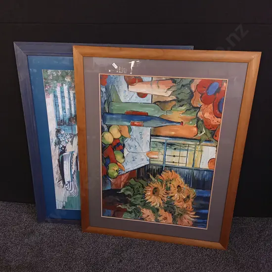 2 PIECES LARGE FRAMED ART PRINTS