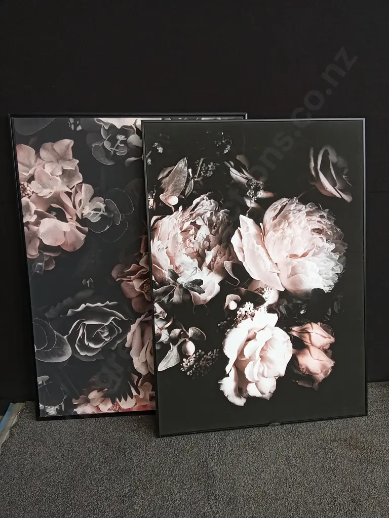PAIR OF LARGE FRAMED CANVAS PRINTS Image 1++