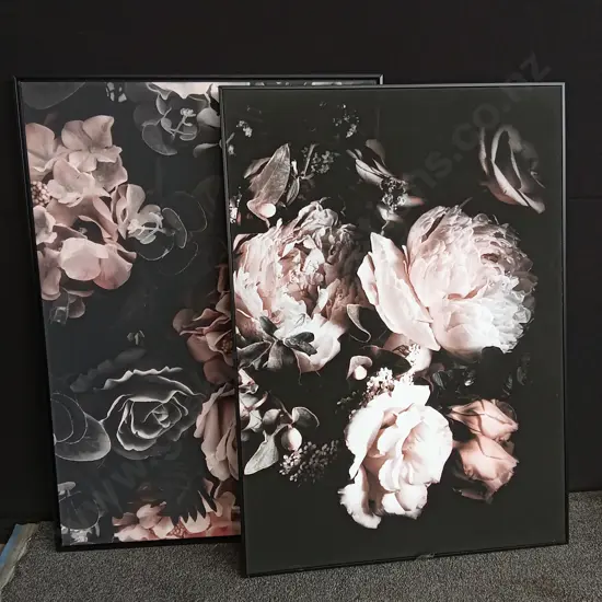 PAIR OF LARGE FRAMED CANVAS PRINTS